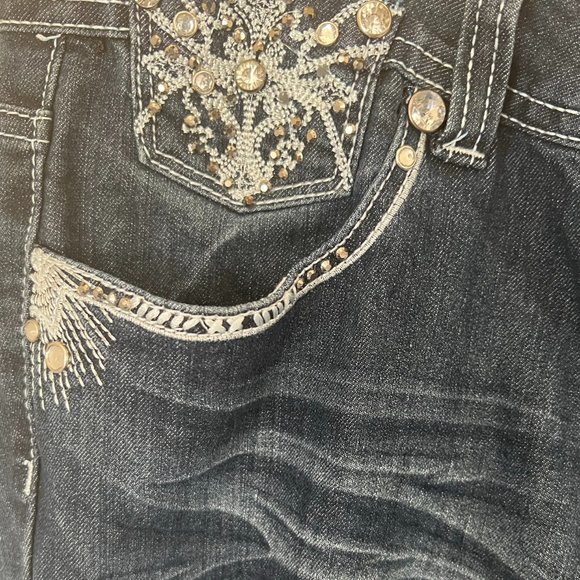 Twelve K USA Blue Distressed Embossed Jeans - Picture 7 of 9